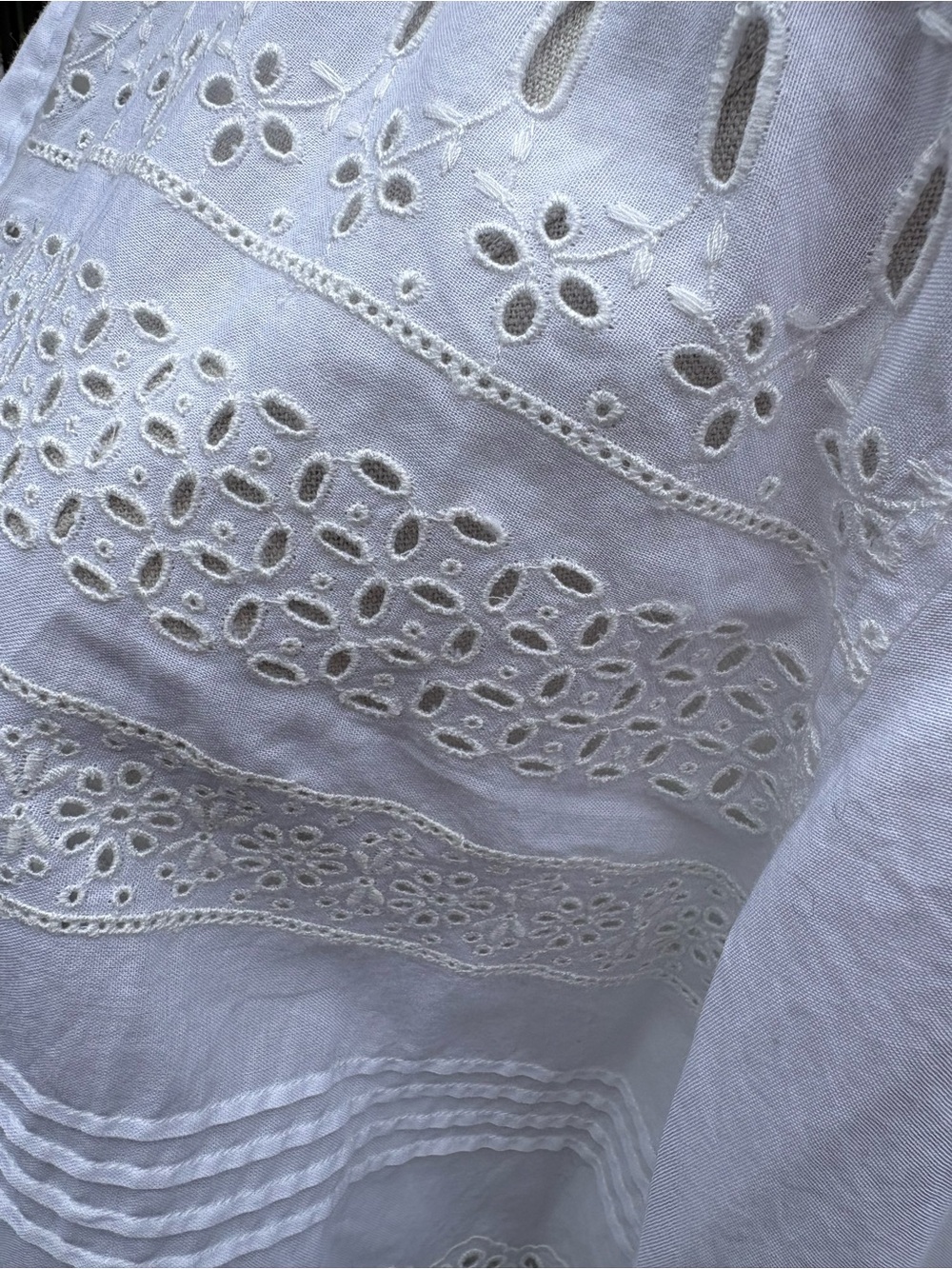 Polo Ralph Lauren White Eyelet Lace Button-Up Blouse - Picture 6 of 9